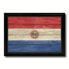 Paraguay Country Flag Texture Canvas Print with Black Picture Frame Home Decor Wall Art Decoration Collection Gift Ideas