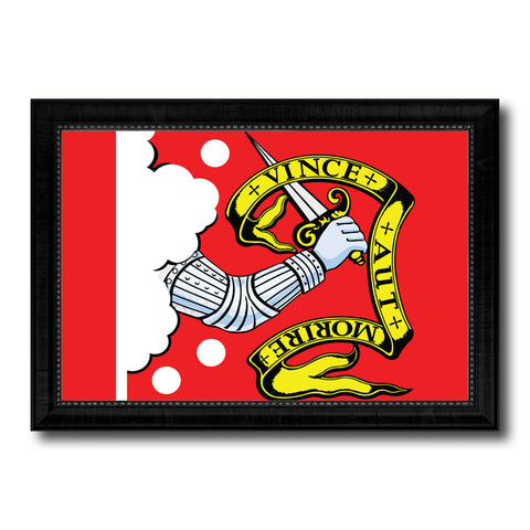 Bedford Military Flag Canvas Print Black Picture Frame Gifts Home Decor Wall Art