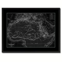Ancient Africa Vintage Monochrome Map Canvas Print, Gifts Picture Frames Home Decor Wall Art