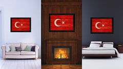 Turkey Country Flag Texture Canvas Print with Black Picture Frame Home Decor Wall Art Decoration Collection Gift Ideas