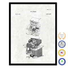 1984 Interactive computer aided design system Old Patent Art Print on Canvas Custom Framed Vintage Home Decor Wall Decoration Great for Gifts