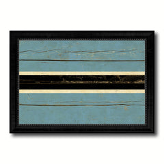 Botswana Country Flag Vintage Canvas Print with Black Picture Frame Home Decor Gifts Wall Art Decoration Artwork