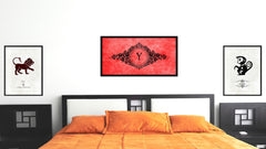 Alphabet Letter Y Red Canvas Print, Black Custom Frame