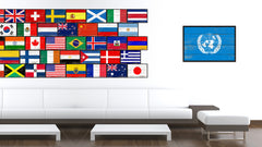 United Nations Country National Flag Vintage Canvas Print with Picture Frame Home Decor Wall Art Collection Gift Ideas