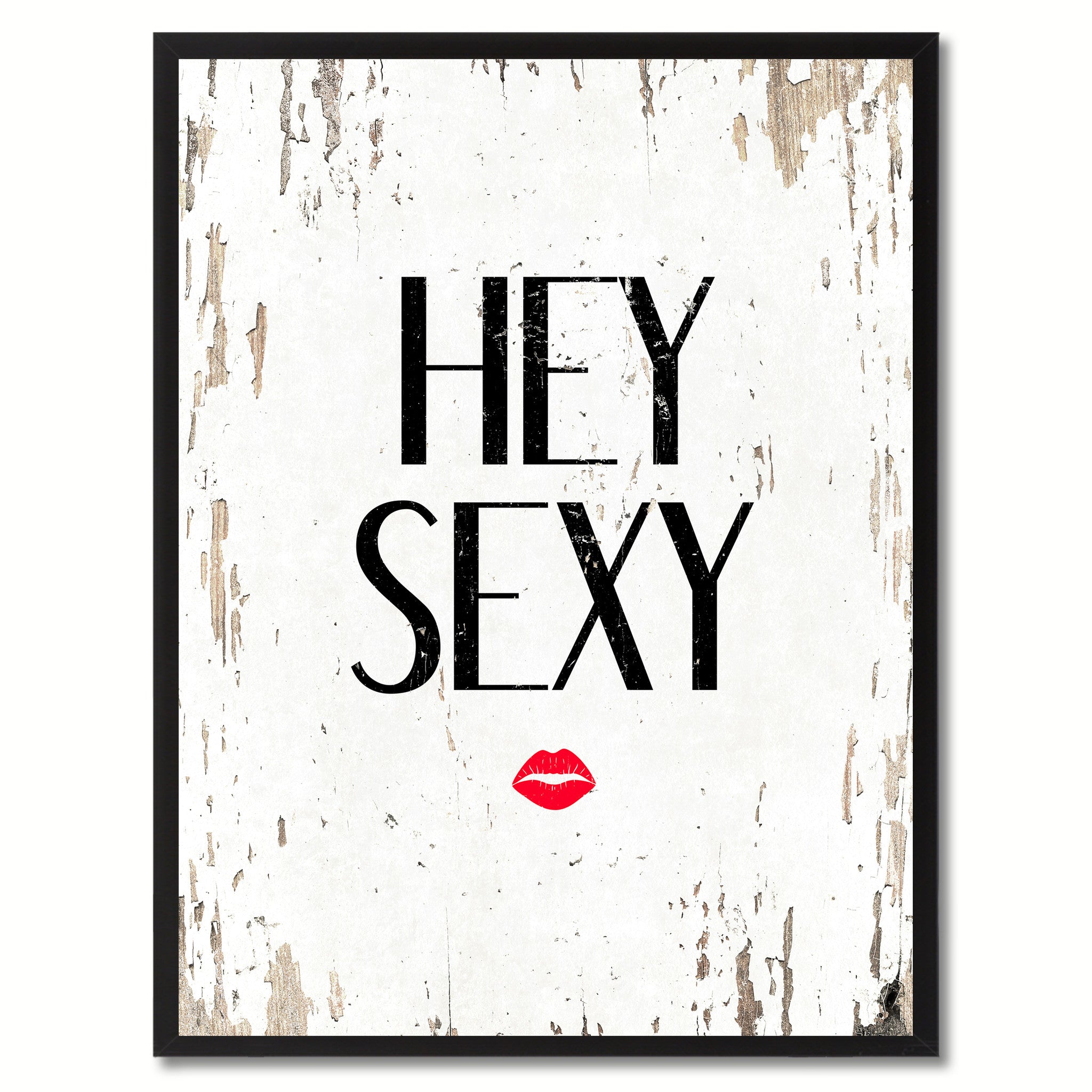 Hey Sexy Saying Canvas Print, Black Picture Frame Home Decor Wall Art Gifts