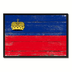Liechtenstein Country National Flag Vintage Canvas Print with Picture Frame Home Decor Wall Art Collection Gift Ideas