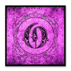 Alphabet O Purple Canvas Print Black Frame Kids Bedroom Wall Décor Home Art