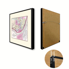 Cincinnati Vintage Antique Map Wall Art Home Decor Gift Ideas Canvas Print Custom Picture Frame