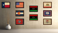 Libya Country Flag Vintage Canvas Print with Black Picture Frame Home Decor Gifts Wall Art Decoration Artwork