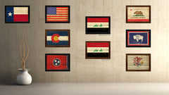 Iraq Country Flag Vintage Canvas Print with Black Picture Frame Home Decor Gifts Wall Art Decoration Artwork