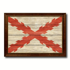 Spanish Ensign Spain Royal War Military Flag Texture Canvas Print with Brown Picture Frame Home Decor Wall Art Gifts