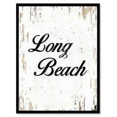 Long Beach City Vintage Sign Black Framed Canvas Print Home Decor Wall Art Collectible Decoration Artwork Gifts
