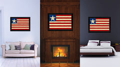 Liberia Country Flag Vintage Canvas Print with Black Picture Frame Home Decor Gifts Wall Art Decoration Artwork