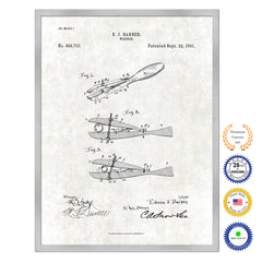 1891 Wrench Old Patent Art Print on Canvas Custom Framed Vintage Home Decor Wall Decoration Great for Gifts