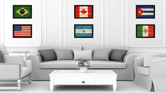 El Salvador Country Flag Texture Canvas Print with Black Picture Frame Home Decor Wall Art Decoration Collection Gift Ideas