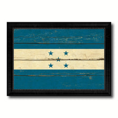 Honduras Country Flag Vintage Canvas Print with Black Picture Frame Home Decor Gifts Wall Art Decoration Artwork