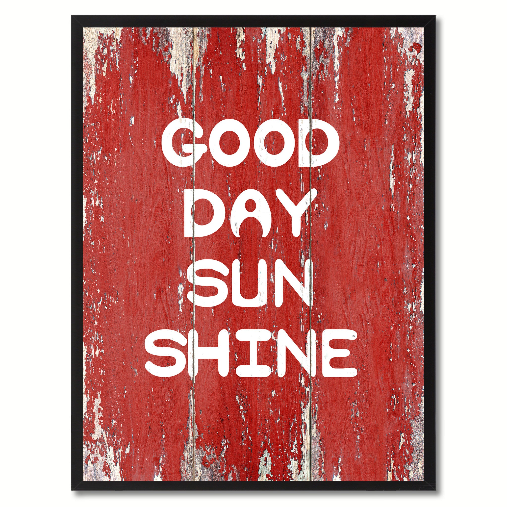 Good Day Sun Shine Saying Canvas Print, Black Picture Frame Home Decor Wall Art Gifts