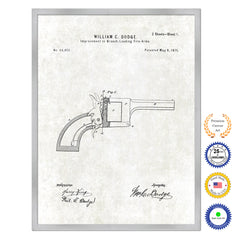 1871 Improvement in Breech Loading Fire Arms Old Patent Art Print on Canvas Custom Framed Vintage Home Decor Wall Decoration Great for Gifts
