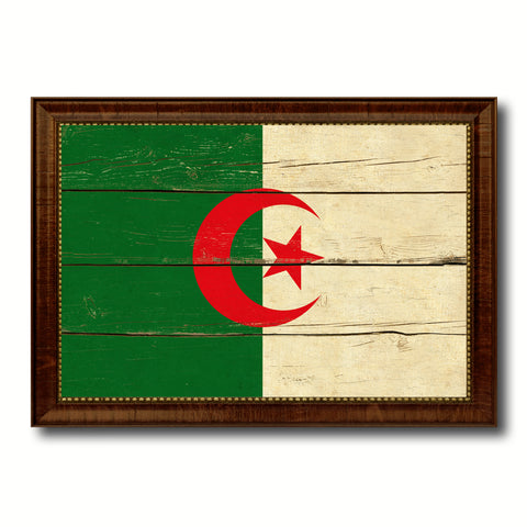 Dominica Country Flag Texture Canvas Print with Brown Custom Picture Frame Home Decor Gift Ideas Wall Art Decoration