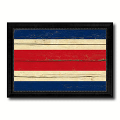 Costa Rica Country Flag Vintage Canvas Print with Black Picture Frame Home Decor Gifts Wall Art Decoration Artwork