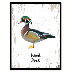 Wood Duck Bird Canvas Print, Black Picture Frame Gift Ideas Home Decor Wall Art Decoration