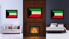 Kuwait Country Flag Vintage Canvas Print with Black Picture Frame Home Decor Gifts Wall Art Decoration Artwork