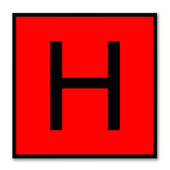 Alphabet H Red Canvas Print Black Frame Kids Bedroom Wall Décor Home Art
