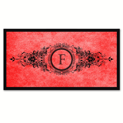 Alphabet Letter F Red Canvas Print Black Frame Kids Bedroom Wall Décor Home Art