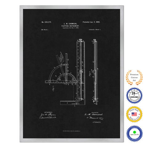 1900 Plotting Instrument Old Patent Art Print on Canvas Custom Framed Vintage Home Decor Wall Decoration Great for Gifts