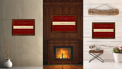 Latvia Country Flag Vintage Canvas Print with Brown Picture Frame Home Decor Gifts Wall Art Decoration Artwork
