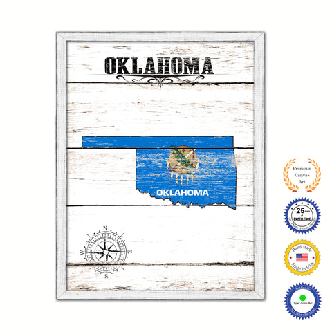 Oklahoma State Vintage Map Gifts Home Decor Wall Art Office Decoration