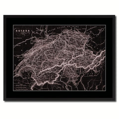 Switzerland Vintage Vivid Sepia Map Canvas Print, Picture Frames Home Decor Wall Art Decoration Gifts