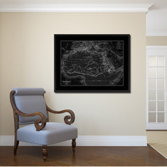 Ancient Africa Vintage Monochrome Map Canvas Print, Gifts Picture Frames Home Decor Wall Art