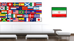Iran Country National Flag Vintage Canvas Print with Picture Frame Home Decor Wall Art Collection Gift Ideas