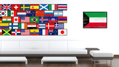 Kuwait Country National Flag Vintage Canvas Print with Picture Frame Home Decor Wall Art Collection Gift Ideas