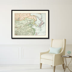 Europe  Asia Vintage Antique Map Wall Art Home Decor Gift Ideas Canvas Print Custom Picture Frame