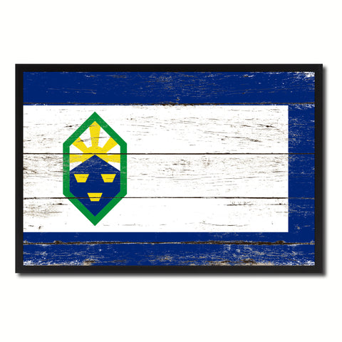 Colorado Springs City Colorado State Flag Vintage Canvas Print with Black Picture Frame Home Decor Wall Art Collectible Decoration Artwork Gifts