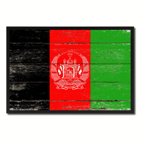 Afghanistan Country National Flag Vintage Canvas Print with Picture Frame Home Decor Wall Art Collection Gift Ideas