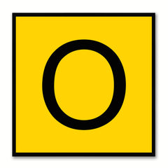 Alphabet O Yellow Canvas Print Black Frame Kids Bedroom Wall Décor Home Art