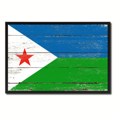 Djibouti Country National Flag Vintage Canvas Print with Picture Frame Home Decor Wall Art Collection Gift Ideas