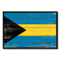Bahamas Country National Flag Vintage Canvas Print with Picture Frame Home Decor Wall Art Collection Gift Ideas