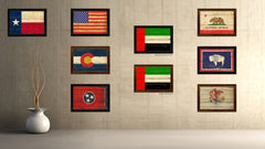 United Arab Emirates Country Flag Vintage Canvas Print with Black Picture Frame Home Decor Gifts Wall Art Decoration Artwork