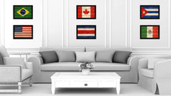 Costa Rica Country Flag Texture Canvas Print with Black Picture Frame Home Decor Wall Art Decoration Collection Gift Ideas