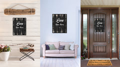 Love lives here Romantic Quote Saying Canvas Print with Picture Frame Home Decor Wall Art