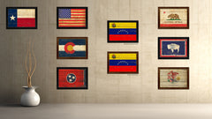 Venezuela Country Flag Vintage Canvas Print with Black Picture Frame Home Decor Gifts Wall Art Decoration Artwork