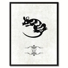 Zodiac Rat Horoscope Canvas Print, Black Picture Frame Home Decor Wall Art Gift