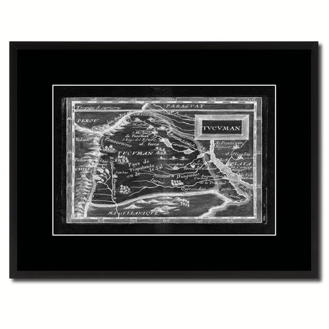 Tucuman Argentina Buenos Aires Vintage Monochrome Map Canvas Print, Gifts Picture Frames Home Decor Wall Art