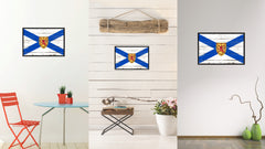 Nova Scotia Province City Canada Country Flag Vintage Canvas Print with Black Picture Frame Home Decor Wall Art Collectible Decoration Artwork Gifts