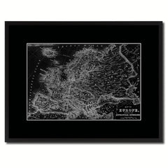 Europe Vintage Monochrome Map Canvas Print, Gifts Picture Frames Home Decor Wall Art