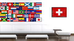 Switzerland Country National Flag Vintage Canvas Print with Picture Frame Home Decor Wall Art Collection Gift Ideas